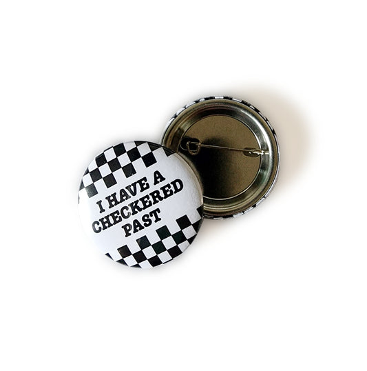 Checkered Past Button 1.5"