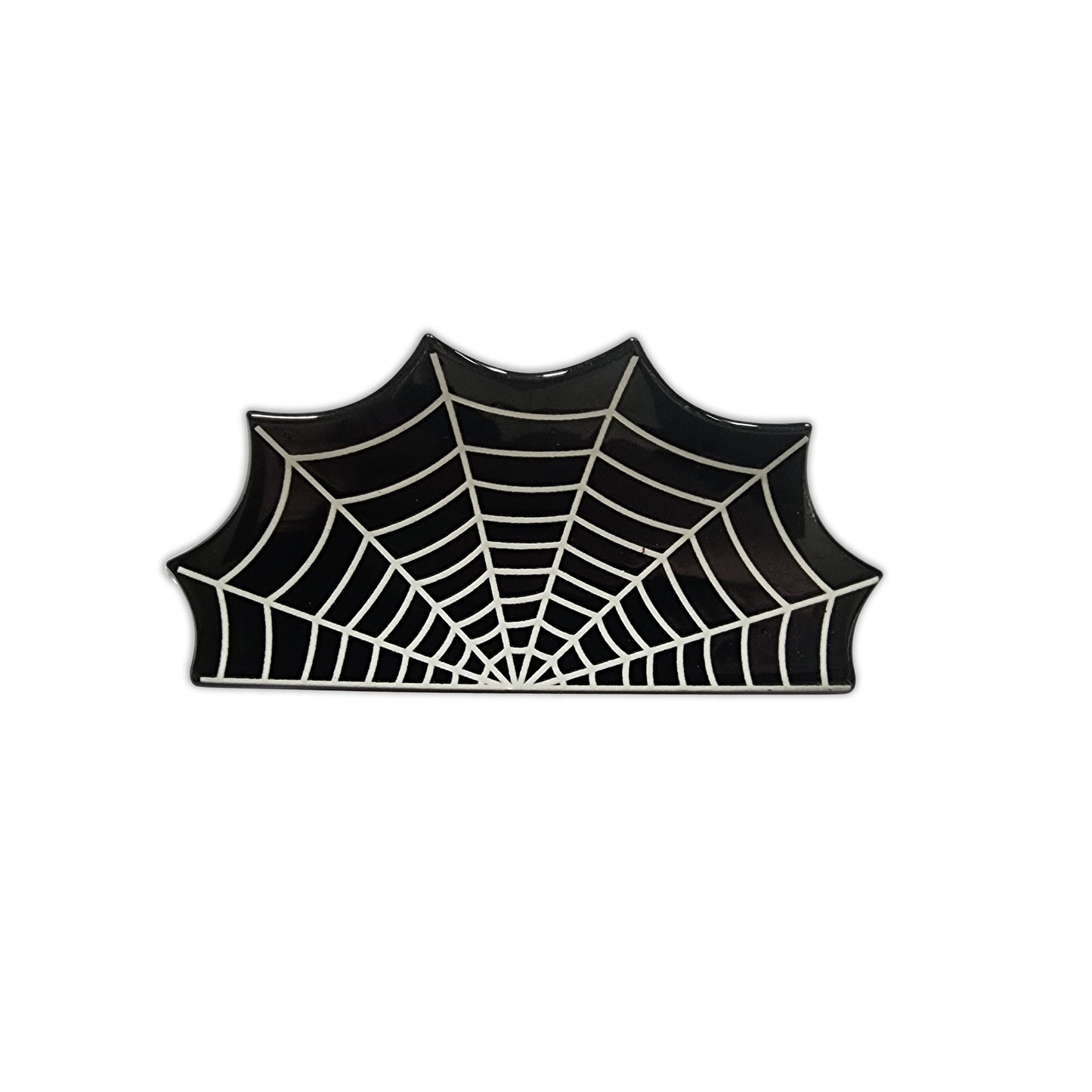 White Web Black Hair Clip